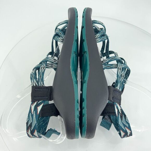 Chaco Women ZX/2 Sandal Size 10 Outdoor Hike Teal Strappy Thong Adjustable Shoe - Picture 10 of 14